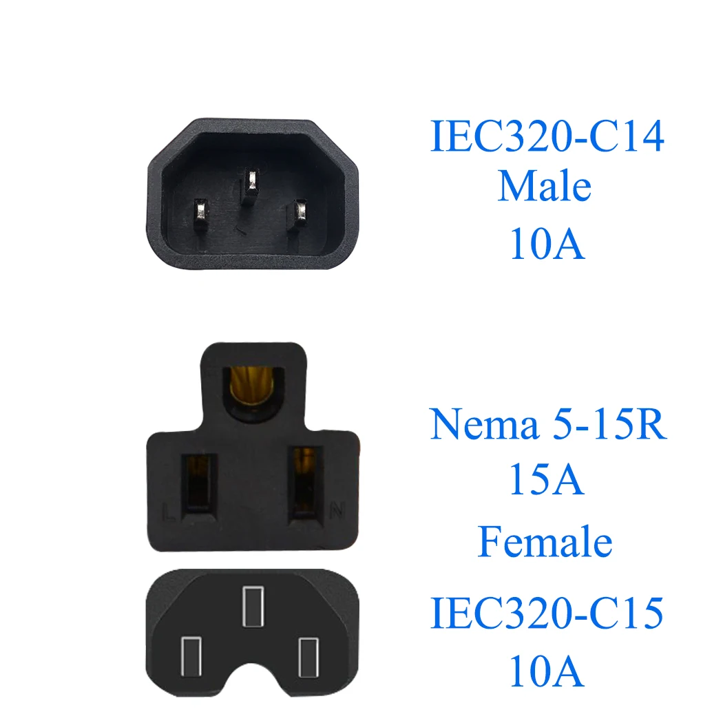 Jorinдо IEC320 C14 до 5 15P C15 IEC 320 для + Nema 15R nema C13 адаптер переменного тока 15 А 125 в
