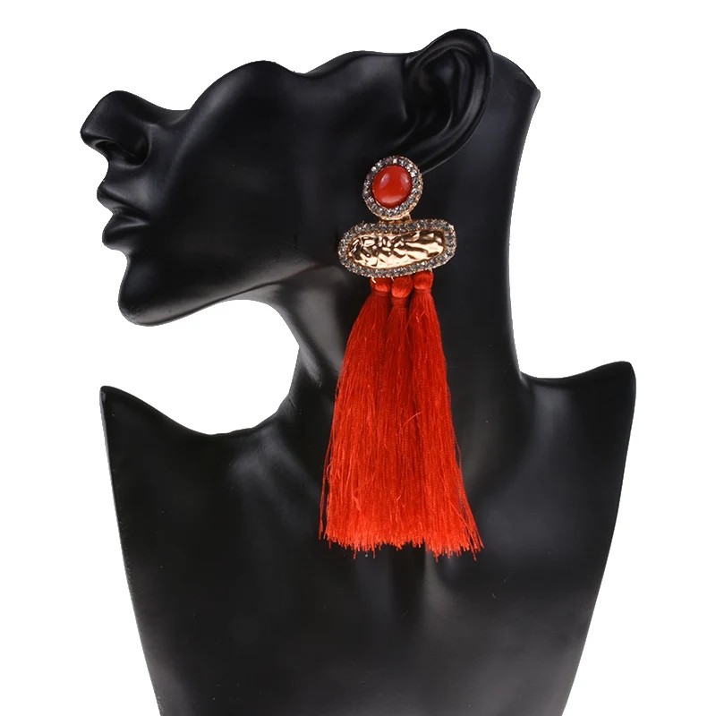 PPG&ampPGG Wedding Women Statement Earring Fashion Floral Crystal Drop Earrings Jewelry Long Tassel Fringes Wholesale | Украшения и