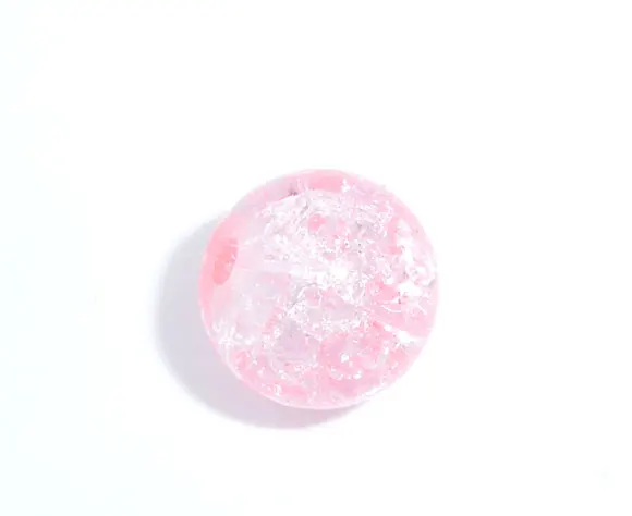 DoreenBeads Glass Loose Beads Round Pink Crackle About 8mm( 3/8&quot) Dia Hole: Approx 1.2mm 45 PCs new | Украшения и аксессуары
