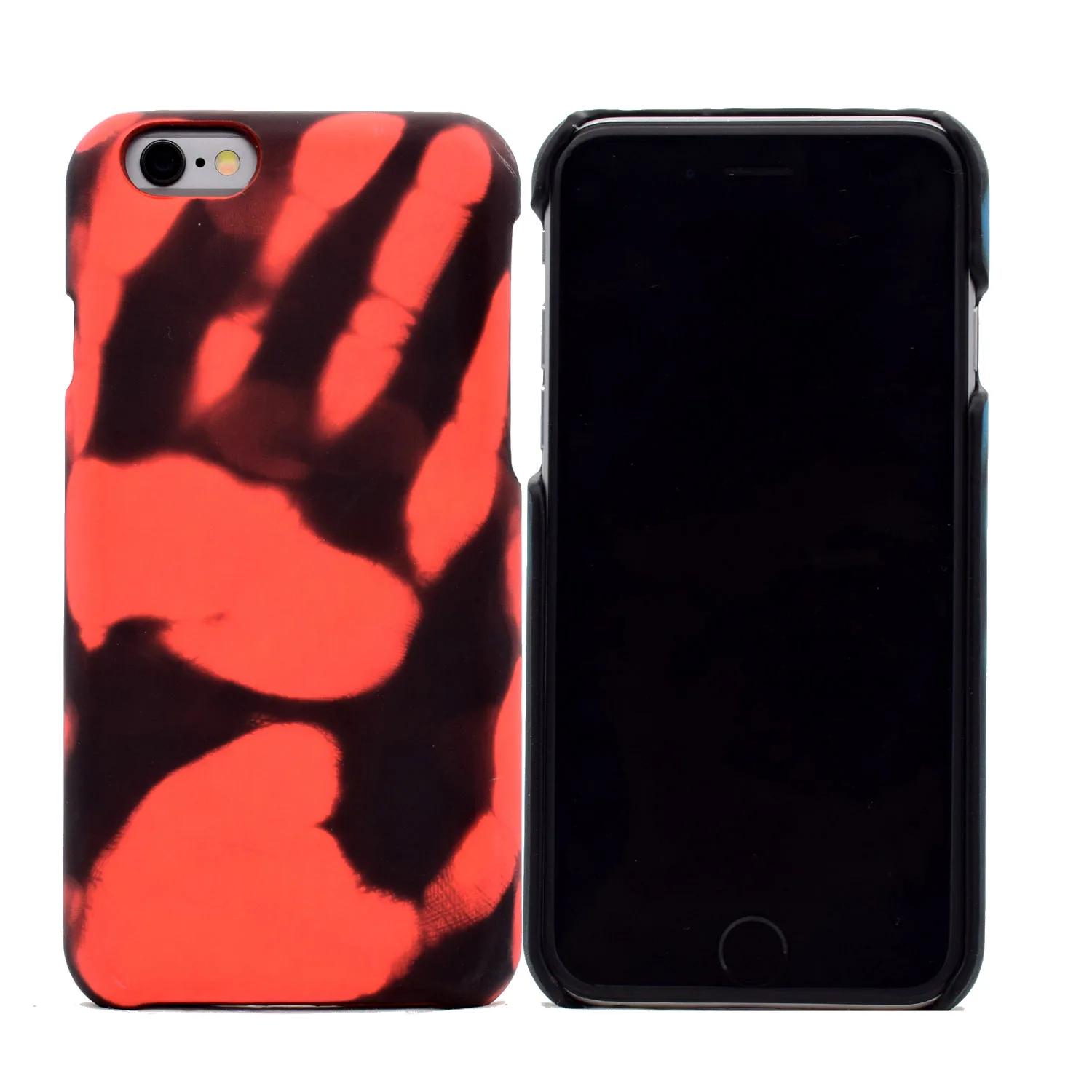 Цветной датчик температуры, изменение цвета телефона чехол для iphone 6 6s 7 8 plus, матовый с термодатчиком для iphone XR XS MAX - Цвет: Красный