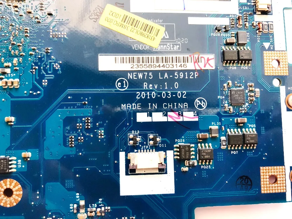 Оригинальная материнская плата для ноутбука ACER NV53A 5552 дюйма Новая деталь MBBL002001