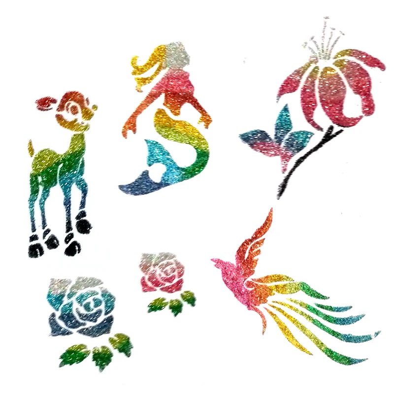 Трафареты с блестками для татуировок 100 шт./лот трафареты временные хной наклейки