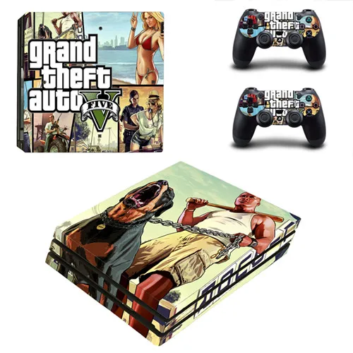 Наклейка для PS4 Pro для консоли playstation 4 и 2 контроллеров PS4 Pro Skins sticker s Vinyl-Grand Theft Auto V GTA 5 - Цвет: YSP4P-1205