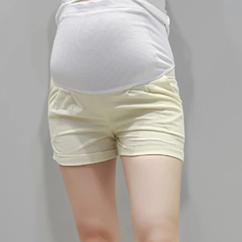 Beige Новые летние Модная одежда Повседневное свободные Высокая талия из хлопка и льна для беременных Для женщин желудка лифт шорты pantalones, скидка 20 - Цвет: Beige