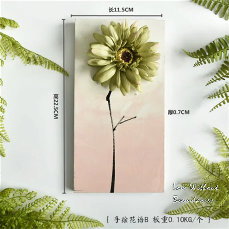 color as photo B Ручная роспись креативные настенные декоративные цветы фон для спальни комнаты украшение стены зеленая посадка кулон Моделирование цветок - Цвет: color as photo B