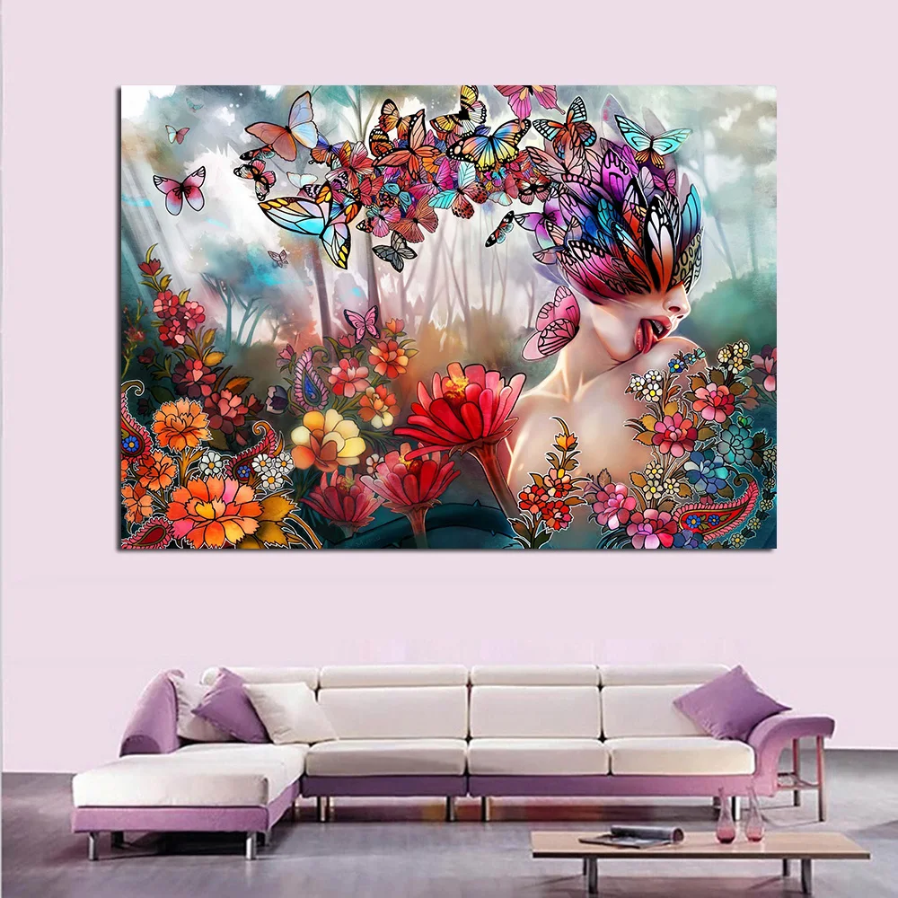 JQHYART холст художественные настенные картины для гостиной голая женщина мешок
