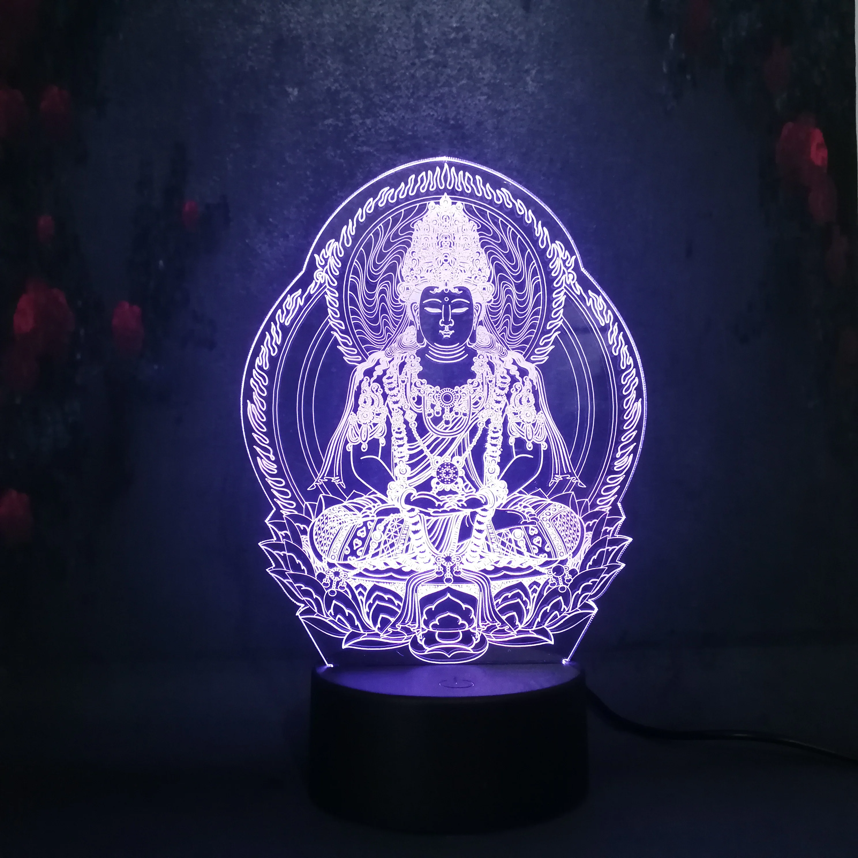3D Будда Lampara LED Декор Ретро винтажная Атмосфера RGB лампа Освещение для дома
