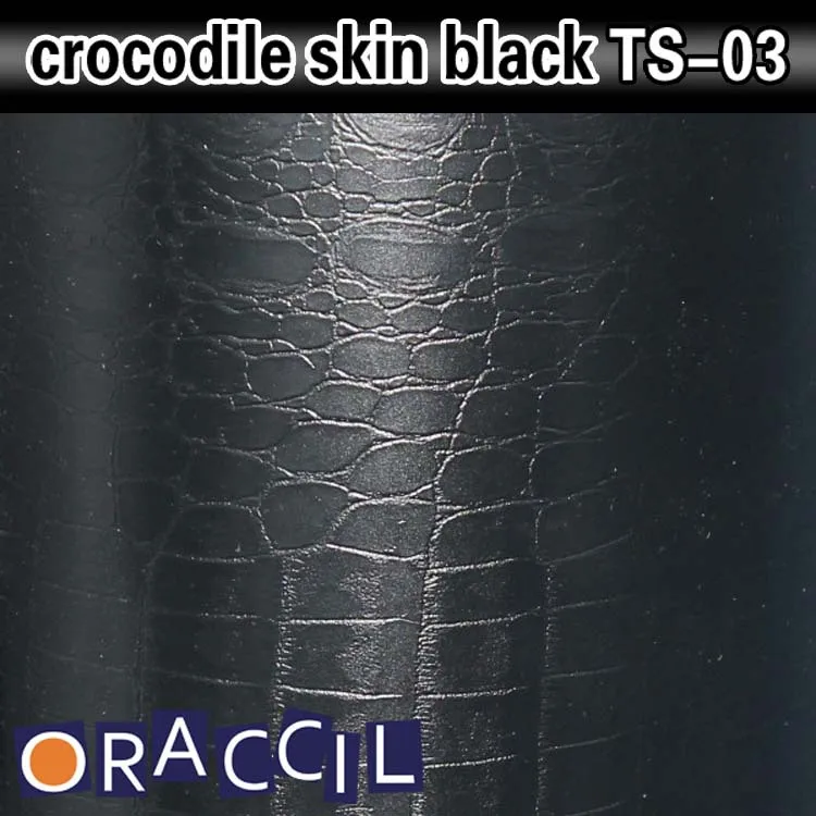 High Quality Goods Stickers Car Wrap Film Black Crocodile Skin Vinyl 1.52x30m |