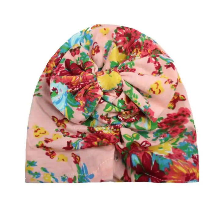 Весенне-осенние хлопковые детские шапки для девочек и мальчиков с цветочным
