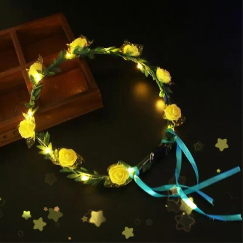 Светодиодный цветочный венок для свадебного платья Женский романтический