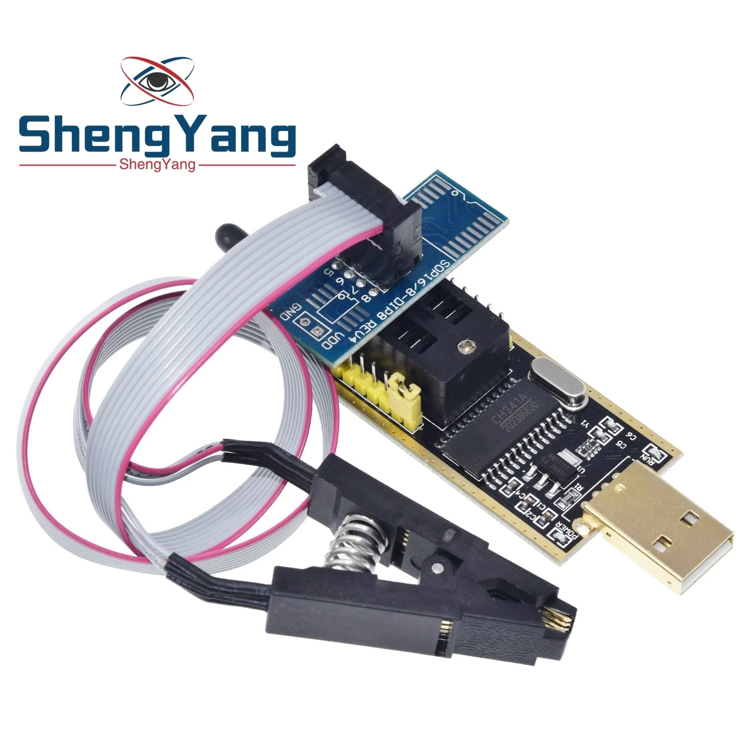 USB программатор CH341A 24 25 серия EEPROM модуль программатора с флэш BIOS зажим SOIC8 SOP8 для