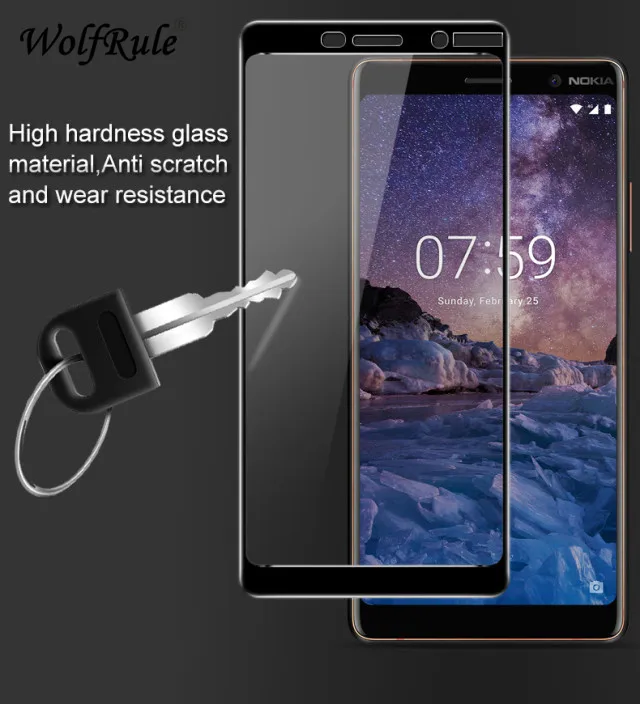 2 шт. для стекла Nokia 7 Plus Защитная пленка экрана закаленное стекло полное покрытие