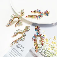 wholesale jujia ethnic handmade cute statement earrings vintage crystal bohemian drop earrings for women jewelry