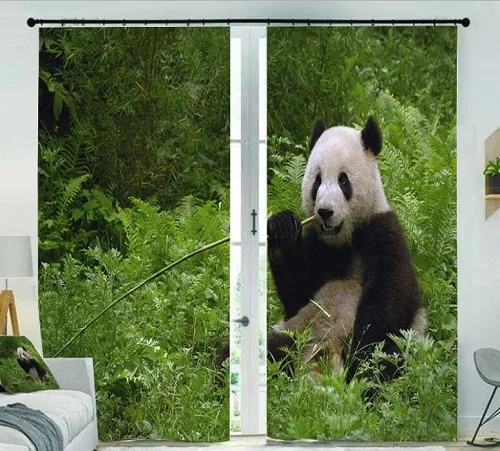 3D Curtains 3D оконные шторы с милой пандой, роскошные затемненные шторы для гостиной, спальни, шторы Rideaux, Наволочка на заказ - Цвет: 3D Curtains