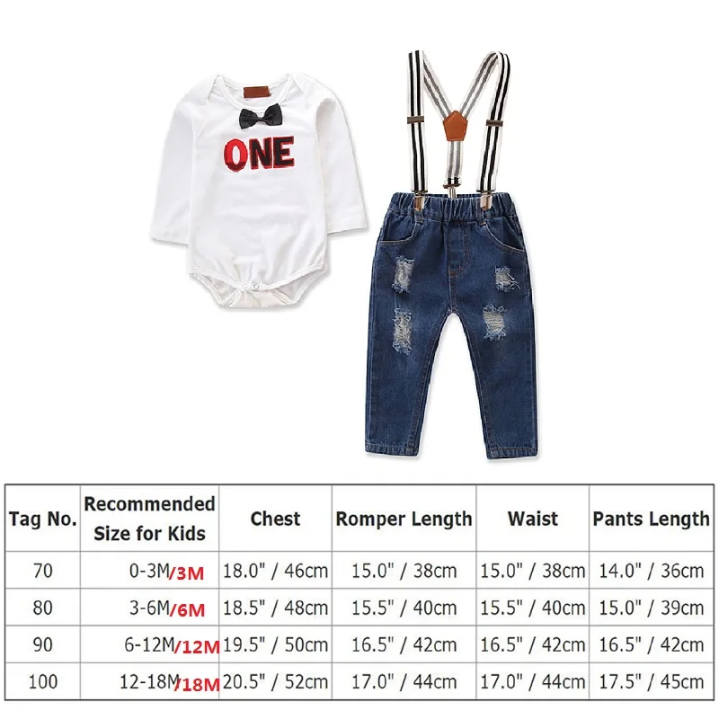 Милый наряд на день рождения для мальчика 2 предмета в комплекте комбинезон с