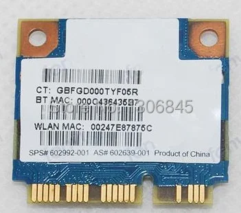 Ralink RT3090BC4 Half Mini PCI-E Wifi    Bluetooth 3, 0  HP SPS:602992-001
