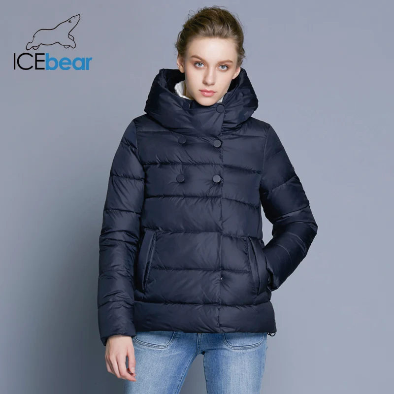 ICEbear 2018 короткие Для женщин парки хлопковая стеганая куртка новые женские Модные
