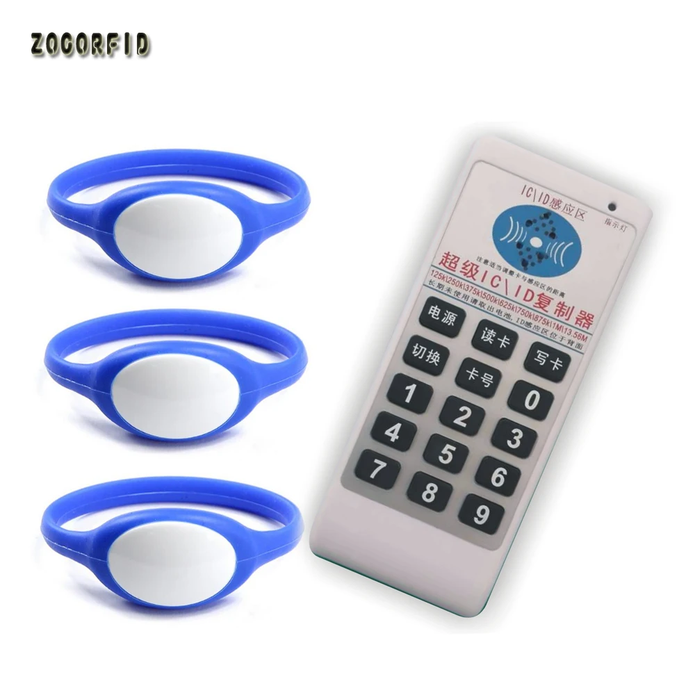 10pcs/lot 125Khz RFID Wristband Bracelet Writable T5577 EM4305 Silicone Proximity Rewrite Watch Card for Copy Clone | Безопасность и