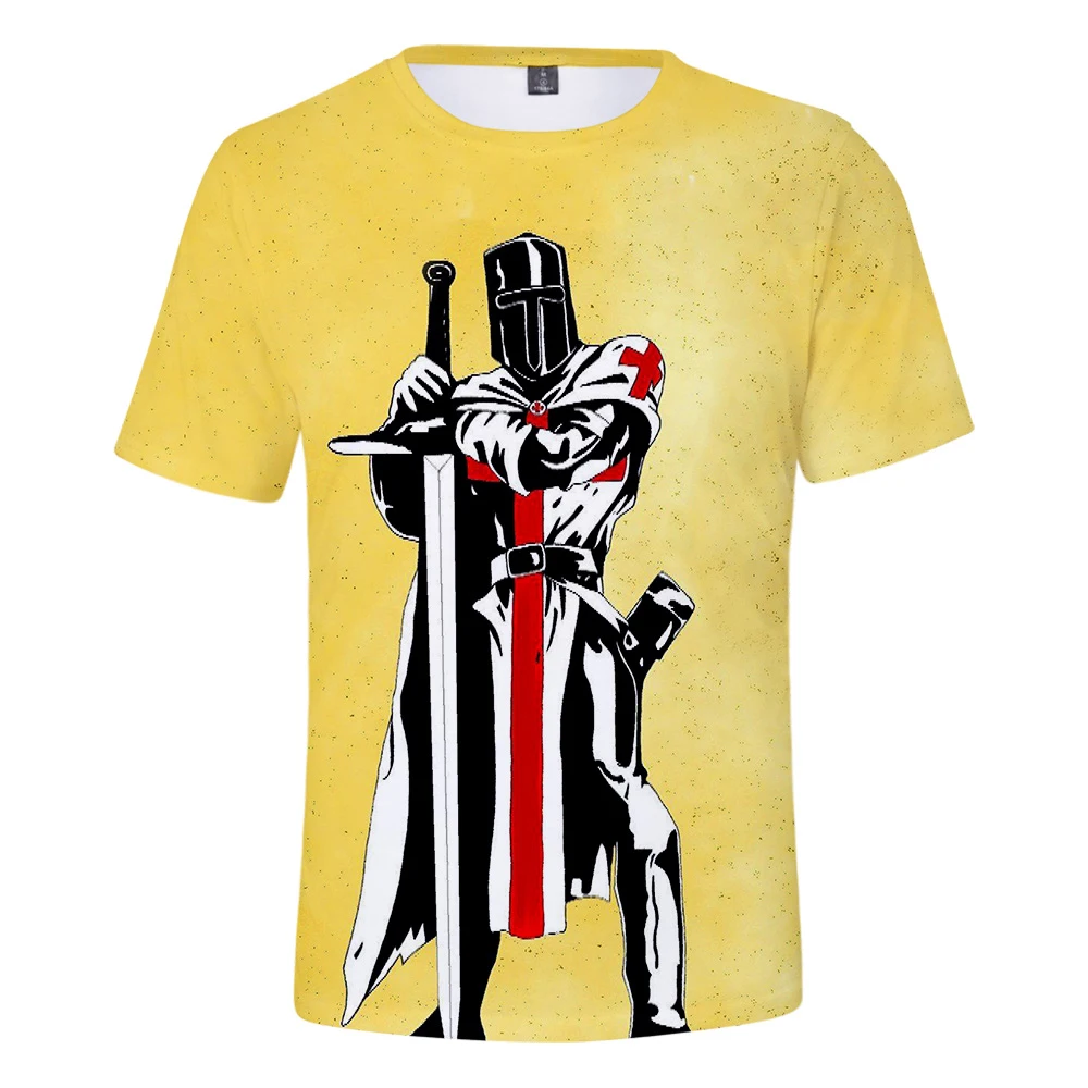 Горячая футболка Рыцари из фильма темплар3d печатная Футболка с круглым вырезом