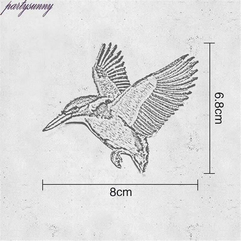 Pf 2 шт./лот изысканный птица патчи в полоску зимородок утюг на патч для одежды