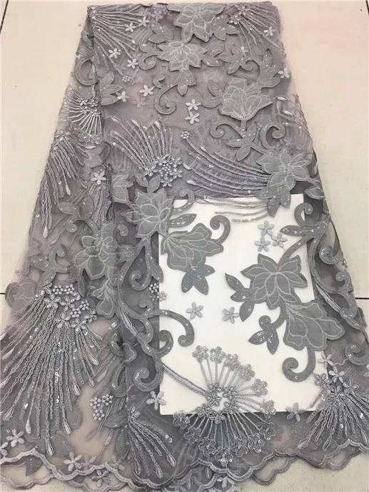 Sequined Style African High Quality Net Wedding Lace Fabric 2018 New Nigeria Sequins Guipure Tulle Sewing Evening Dress Material | Дом и сад