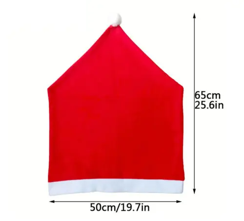 

US 6pcs Santa Red Hat Chair Cover Christmas Decoration Dinner Chair Xmas Set