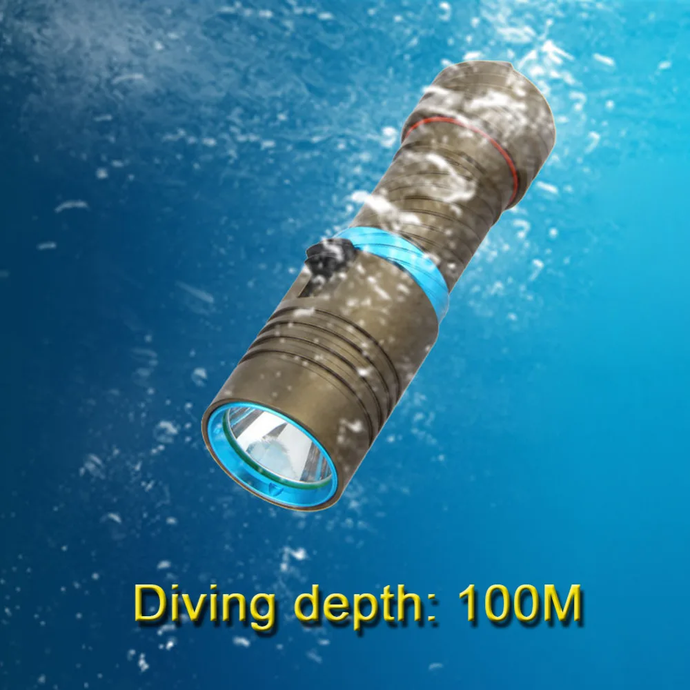100 м подводный дайвинг фонарик Diver Подводное освещение светодиодный CREE XM L2 фонарь