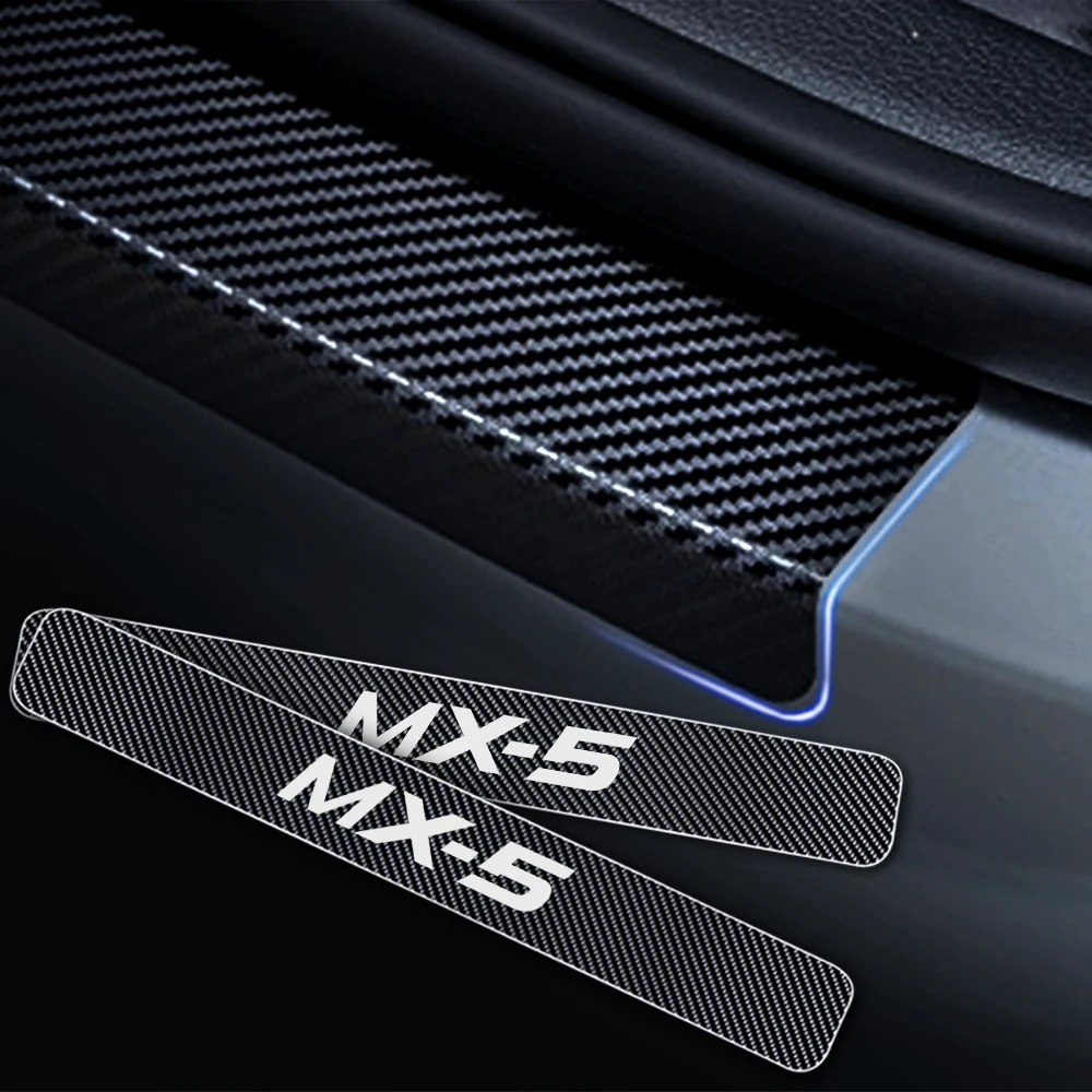 Части авто, автомобильные аксессуары для Mazda MX-5 MX 5 MX5 автомобиля порога Накладка порог пластина из углеродного волокна винил Стикеры 4 шт