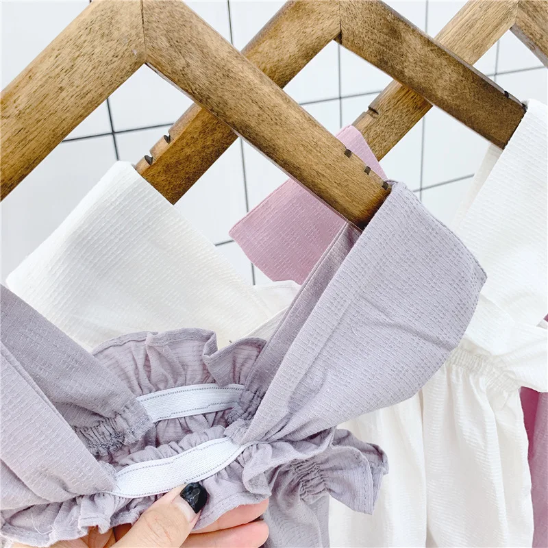 Новинка платье для маленьких девочек однотонные платья с оборками одежда из