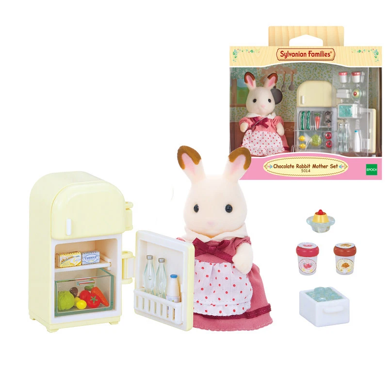 Sylvanian Families кукольный домик мебель фигурка игрушки куклы шоколадный кролик мама холодильник набор#5014