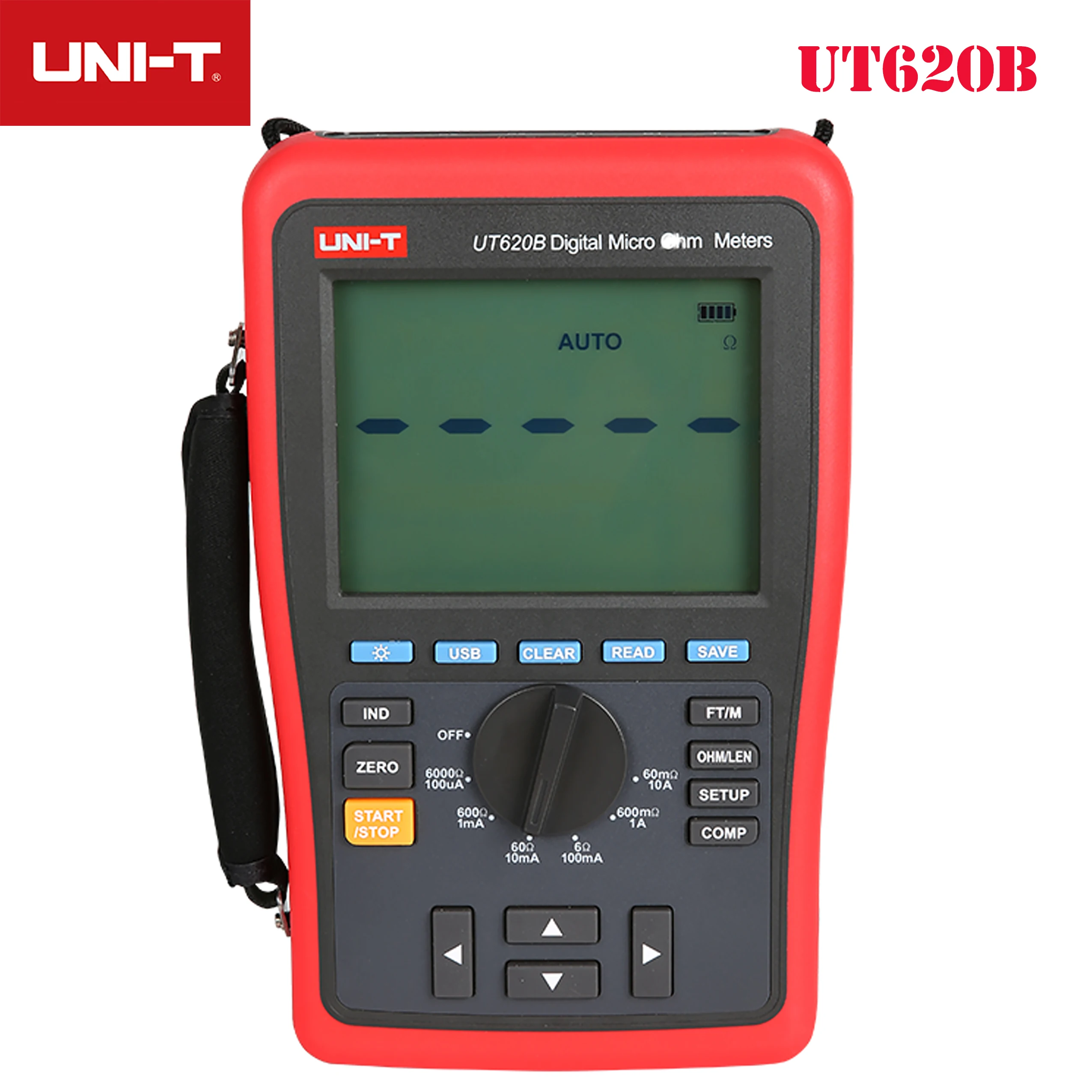 UNI T UT620B цифровой микро Ом метров ручной диапазон DC низкое сопротивление тестер USB