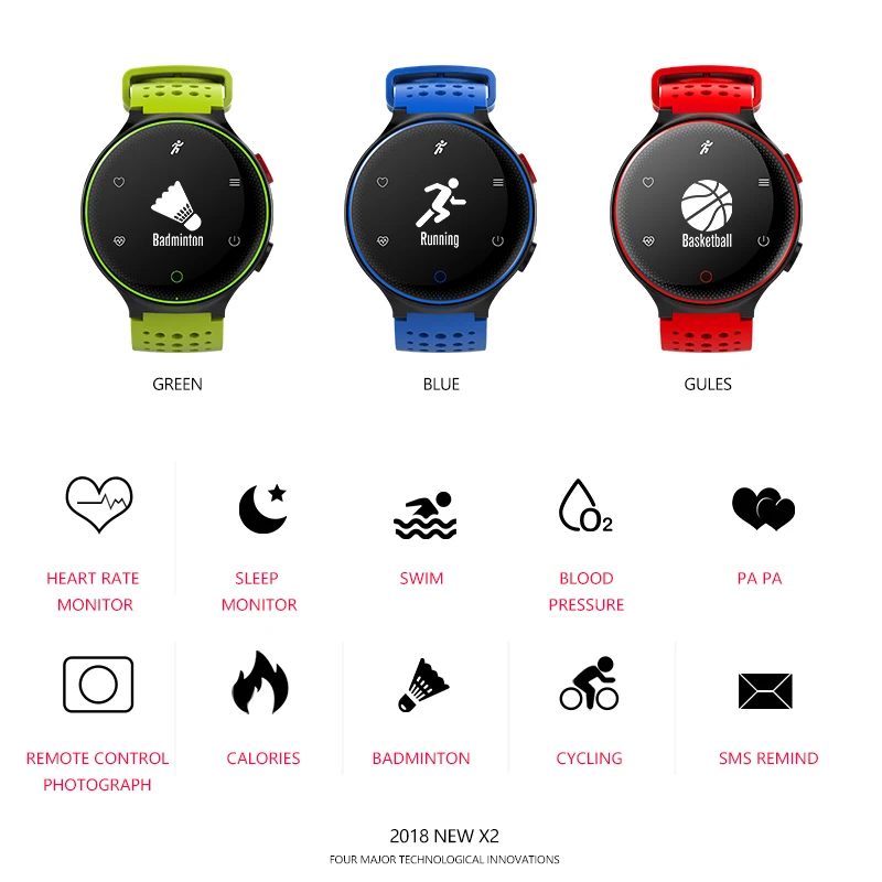 Kktick X2 Смарт часы Bluetooth 4.0 OLED Экран кислорода в крови Приборы для измерения