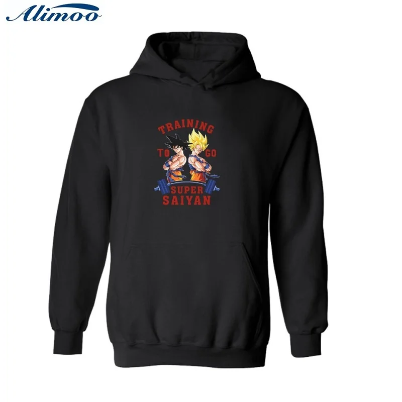 Alimoo Dragon Ball черный/серый Новинка худи Для мужчин Брендовая Дизайнерская обувь S