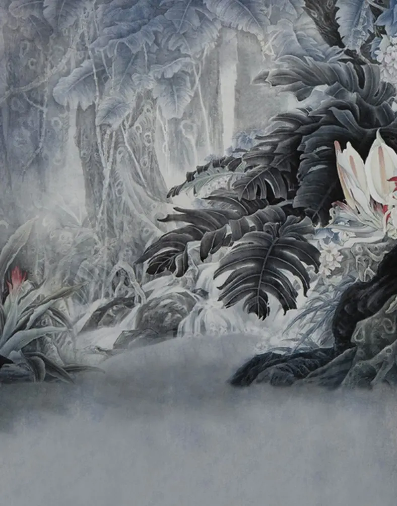 

5x7ft White Black Tree Painting Photography Backdrops Photo Props Studio Background