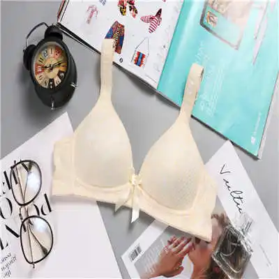 training bras for girls underwear solid cotton wire free girls bras small breast push up teenager girls clothing adolescente - Цвет: 2