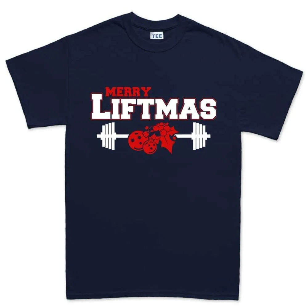 Новое поступление 2018 Мужская футболка новая с надписью Merry Liftmas подарок для
