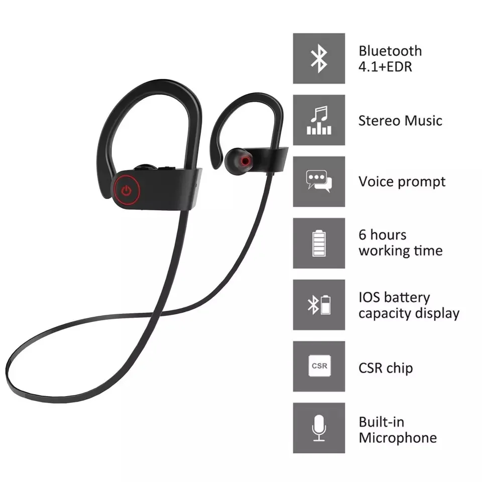 Беспроводные Bluetooth наушники Heaton модная спортивная Гарнитура с микрофоном