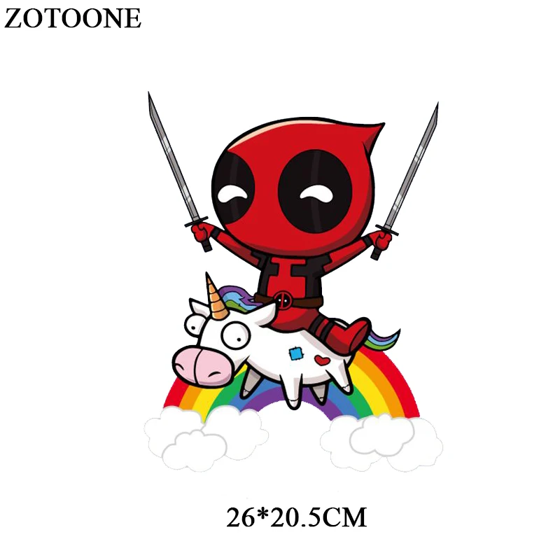 Наклейки ZOTOONE для детской одежды Мультяшные нашивки в форме единорога железные
