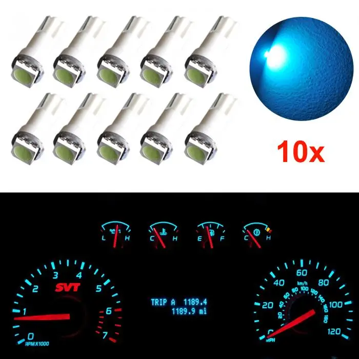 10 шт. T5 17 37 73 74 SMD 5050 авто 12vled лампа приборной панели автомобиля инструмент лампочки для Ford