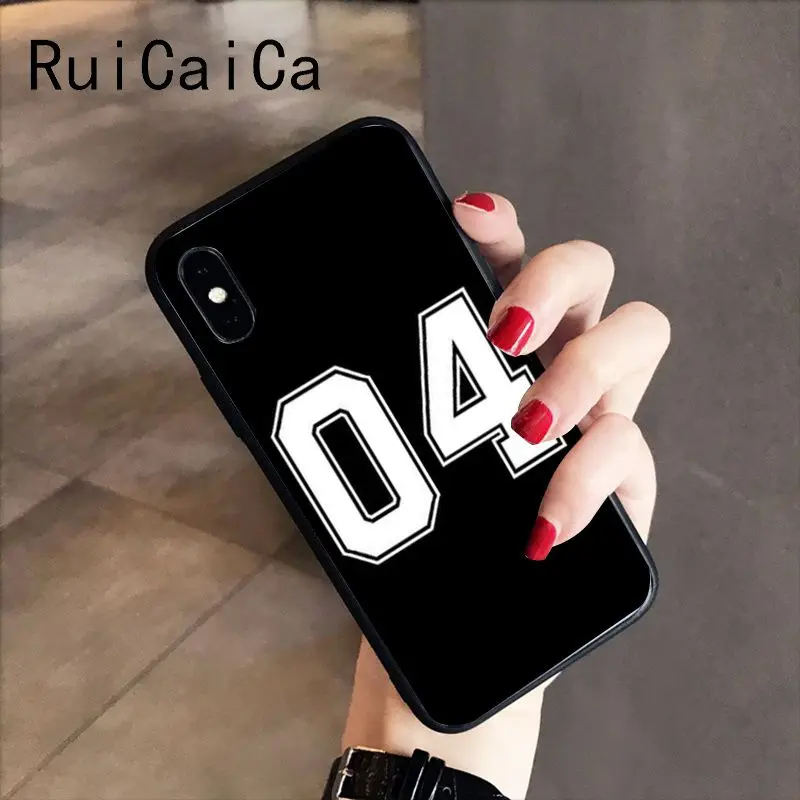 A13 RuiCaiCa черный мягкий черный чехол для телефона с буквами и цифрами для iPhone X XS MAX 6 6S 7 7plus 8 8Plus 5 5S XR - Цвет: A13