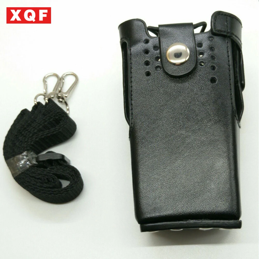XQF кожаный чехол сумка держатель для motorola gp328 gp340 gp380 gp3188 ep450 ht750 и т. д. рация черного