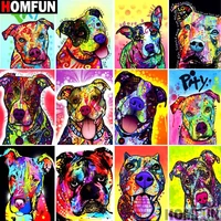 homfun 5d diy diamond painting full squareround drill color dog 3d embroidery cross stitch gift home decor gift a13172