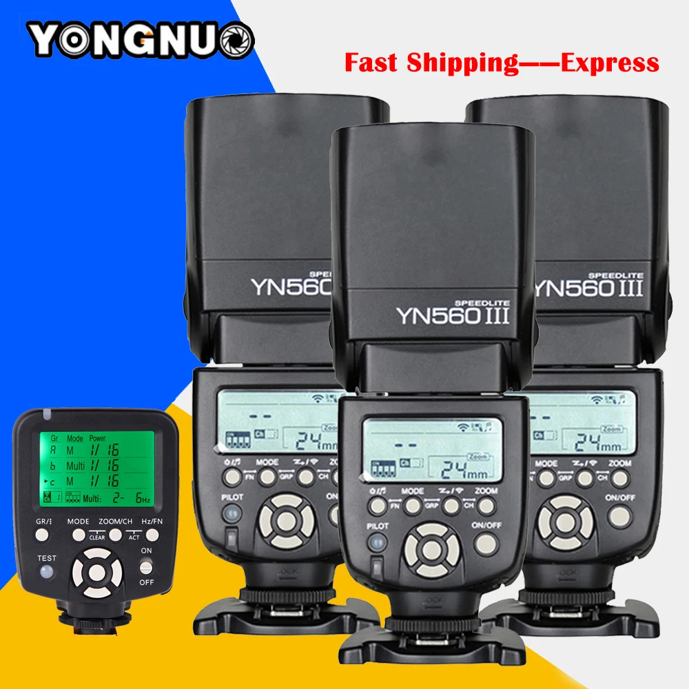 Yongnuo YN560 III YN560-III YN560III YN-560III X3 + YN-560TX TX для Canon DSLR Камеры Беспроводной Speedlite