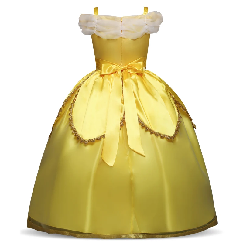 Платье принцессы для маленьких девочек Детские Желтые Вечерние платья