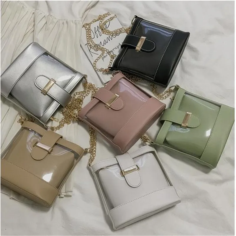 Прозрачные сумки из ПВХ для женщин сумочки на прозрачной цепочке Желейная Сумка