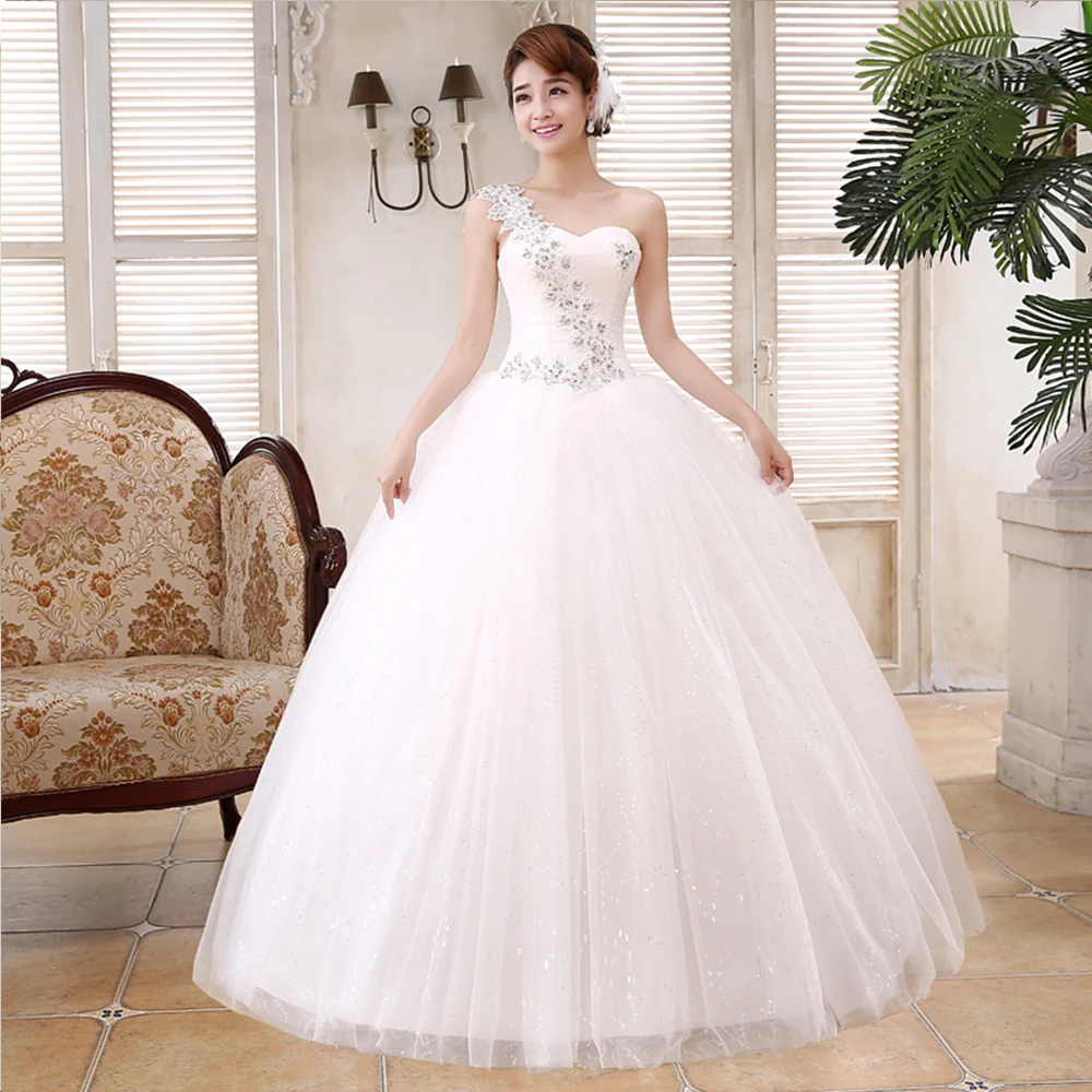 Модные свадебное платье es Vestidos Noivas 2019 яркое Saten Милая одно плечо Mariage | Свадьбы и