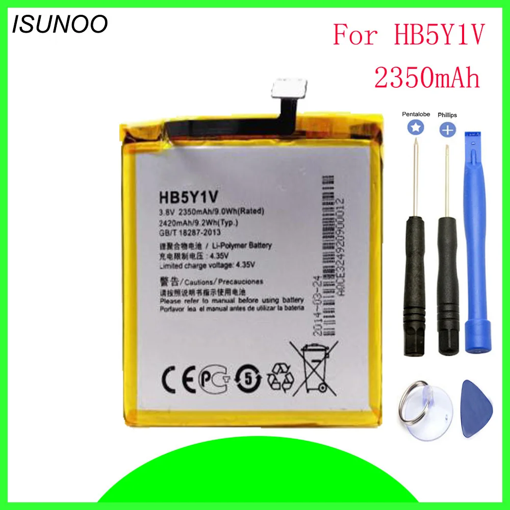 ISUNOO HB5Y1V HB5Y1HV аккумуляторы 2350 мАч для Huawei Ascend P2 литий ионный полимерный