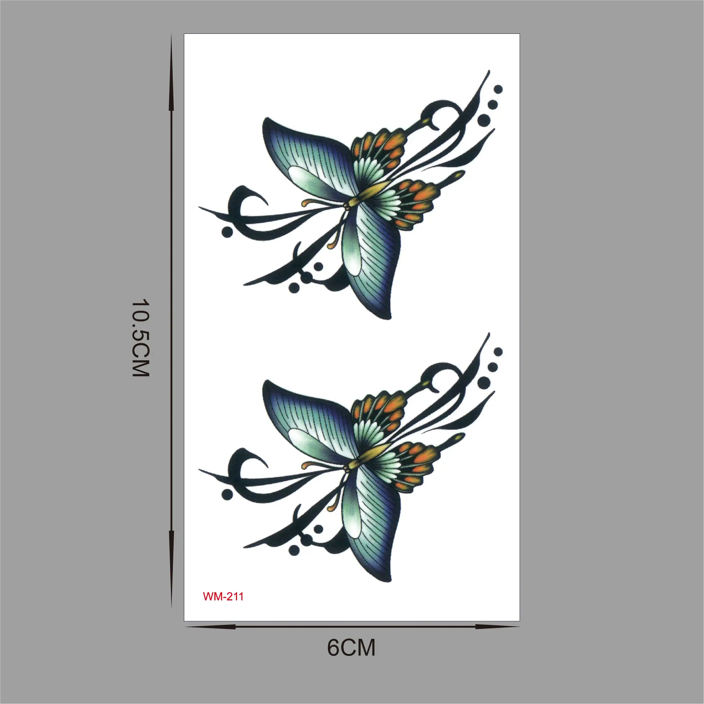 4 шт. оригинальная Цветная Бабочка и Роза поддельная Татуировка непромокаемая