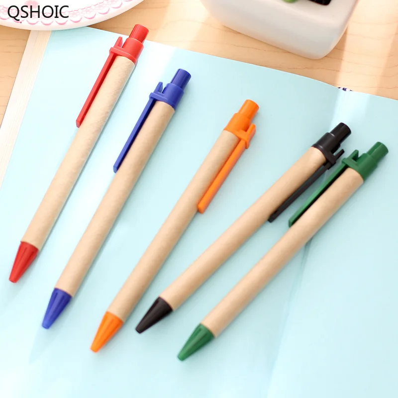 Ручка QSHOIC из крафт-бумаги 500 шт./лот м | Канцтовары для офиса и дома