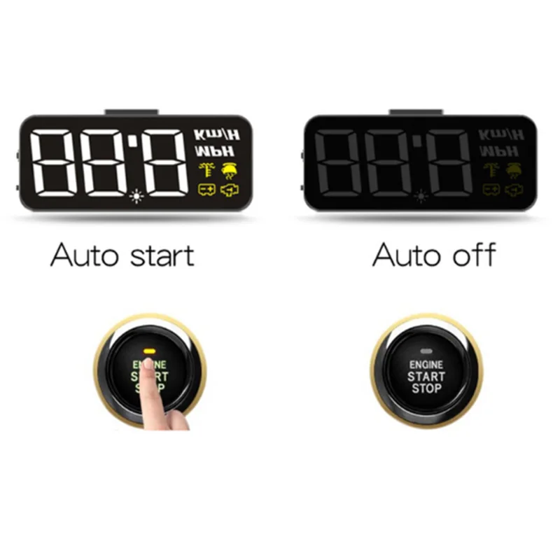 HD90 Мини OBD Hud небольшие шрифты цифровой автомобильный проектор скорости на